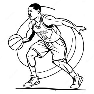 Pagina Para Colorir Do Jogador De Basquete Driblando 33032-17303