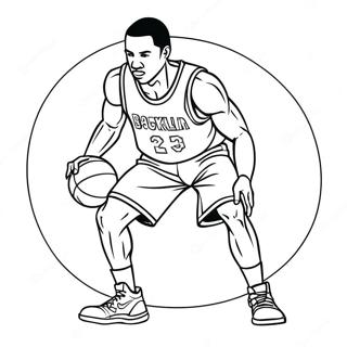 Pagina Para Colorir Do Jogador De Basquete Driblando 33032-17304