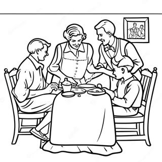 Pagina Para Colorir De Cena Familiar Encantadora De Norman Rockwell 33172-17416