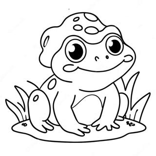 Pagina Para Colorir De Sapo De Desenho Animado Fofo 332-269