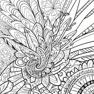 Pagina Para Colorir Do Mandala Colorida Da Pena De Peru 33412-17608