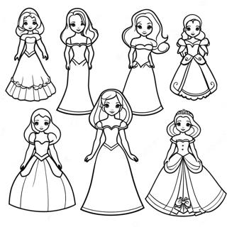 Pagina Para Colorir De Boneca De Papel Da Princesa Da Disney Elegante 33452-17639