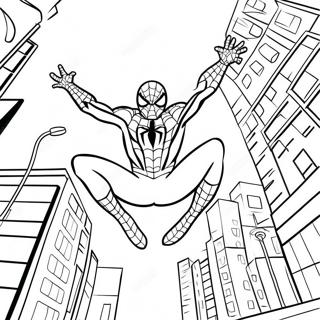 Pagina Para Colorir Do Homem Aranha Balancando Pela Cidade 33552-17719