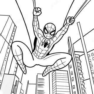 Pagina Para Colorir Do Homem Aranha Balancando Pela Cidade 33552-17720