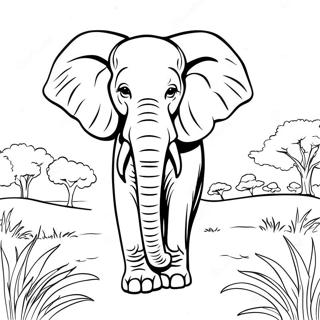 Elefante Majestoso Na Savana Pagina Para Colorir 33582-17742