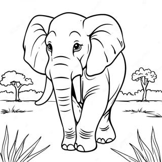 Elefante Majestoso Na Savana Pagina Para Colorir 33582-17743