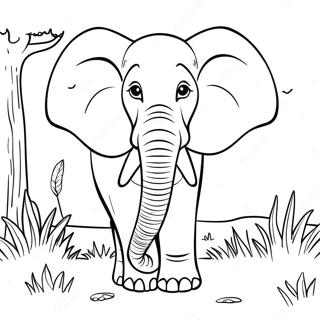 Elefante Majestoso Na Savana Pagina Para Colorir 33582-17744