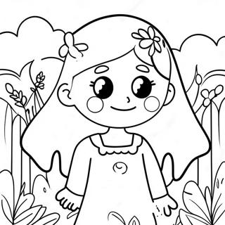 Pagina Para Colorir Da Linda Mary Jane Em Um Jardim De Flores 33662-17805