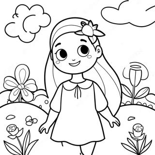 Pagina Para Colorir Da Linda Mary Jane Em Um Jardim De Flores 33662-17808