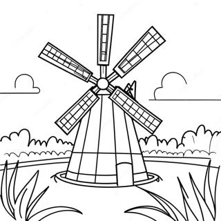 Pagina Para Colorir Do Moinho De Vento Da Holanda 33822-17924