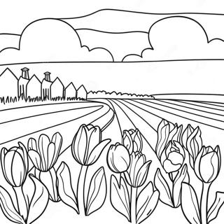 Pagina Para Colorir Dos Campos De Tulipas Holandeses 33823-17926