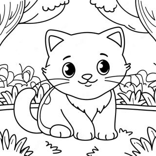 Pagina Para Colorir Do Gato Calico Brincalhao No Jardim 33873-17961