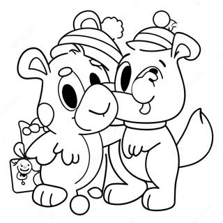 Pagina Para Colorir Da Aventura De Natal Do Bluey E Bingo 3390-2759