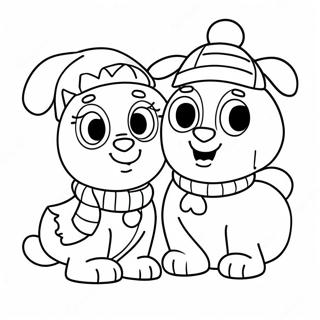 Pagina Para Colorir Da Aventura De Natal Do Bluey E Bingo 3390-2760