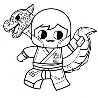 Pagina Para Colorir Cole Ninjago Com Dragao 33933-18009