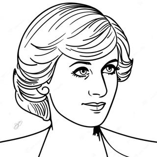 Pagina Para Colorir Do Retrato Elegante Da Princesa Diana 34153-28388