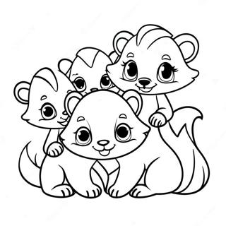 Pagina Para Colorir Da Familia De Skunks Fofos 34213-28436