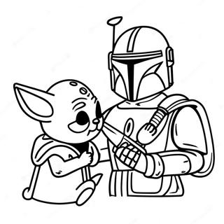 Pagina Para Colorir Do Mandaloriano Com O Bebe Yoda 34233-28450