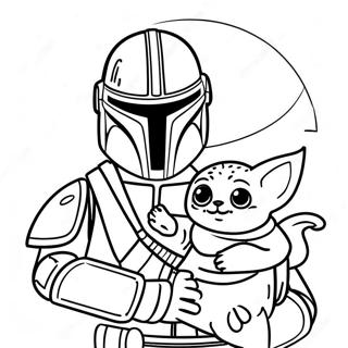 Pagina Para Colorir Do Mandaloriano Com O Bebe Yoda 34233-28452