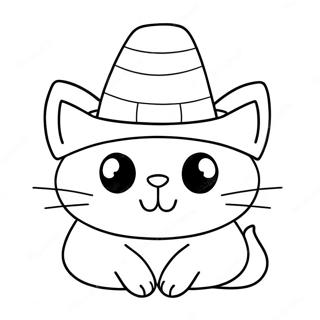 Pagina Para Colorir Do Gato Engracado Com Um Chapeu 34253-28465