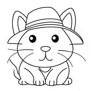 Pagina Para Colorir Do Gato Engracado Com Um Chapeu 34253-28467