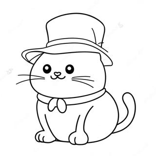 Pagina Para Colorir Do Gato Engracado Com Um Chapeu 34253-28468