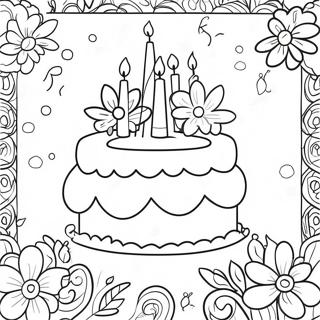 Pagina Para Colorir De Flores De Aniversario Feliz 34362-28550