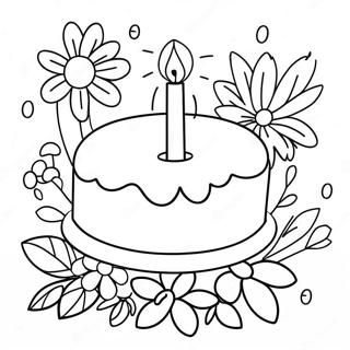 Pagina Para Colorir De Flores De Aniversario Feliz 34362-28551