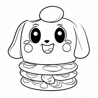 Pagina Para Colorir De Waffle De Desenho Animado Fofo 34373-28563