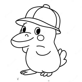 Pagina Para Colorir Do Psyduck Engracado Com Um Chapeu 34453-28702