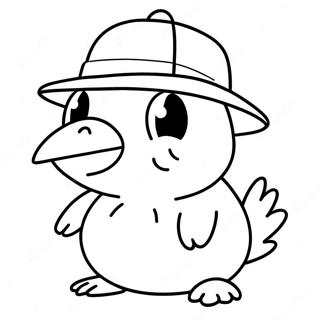 Pagina Para Colorir Do Psyduck Engracado Com Um Chapeu 34453-28704