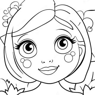 Pagina Para Colorir Do Rosto De Menina Fofa Com Olhos Grandes 34493-28733