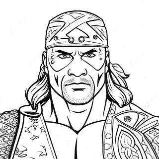 Pagina Para Colorir Do Retrato Detalhado De Lutador Da Wwe 34613-28829