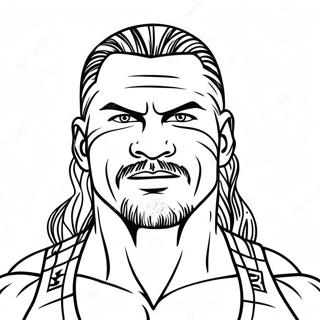 Pagina Para Colorir Do Retrato Detalhado De Lutador Da Wwe 34613-28830