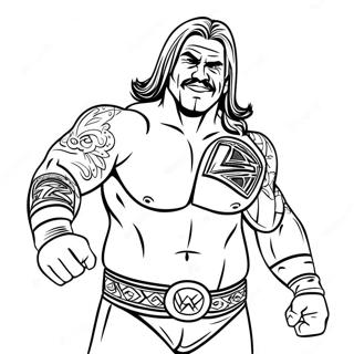 Pagina Para Colorir Do Retrato Detalhado De Lutador Da Wwe 34613-28831