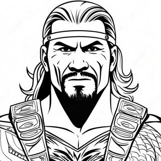 Pagina Para Colorir Do Retrato Detalhado De Lutador Da Wwe 34613-28832