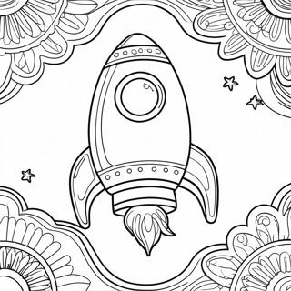 Pagina Para Colorir De Um Foguete Espacial Detalhado 34743-28933