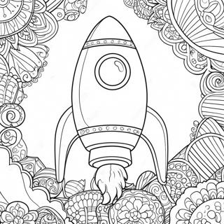 Pagina Para Colorir De Um Foguete Espacial Detalhado 34743-28934