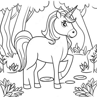 Pagina Para Colorir Unicornio Majestoso Em Uma Floresta Magica 34844-29005