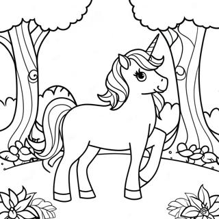 Pagina Para Colorir Unicornio Majestoso Em Uma Floresta Magica 34844-29006