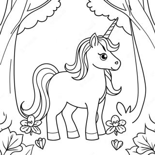 Pagina Para Colorir Unicornio Majestoso Em Uma Floresta Magica 34844-29008