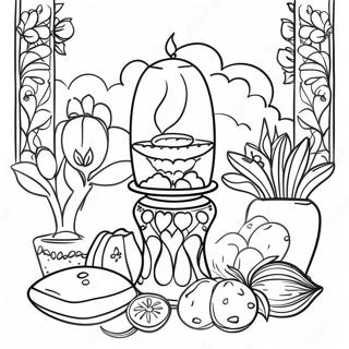 Pagina Para Colorir Da Colorida Mesa Haft Seen Do Nowruz 35234-29324