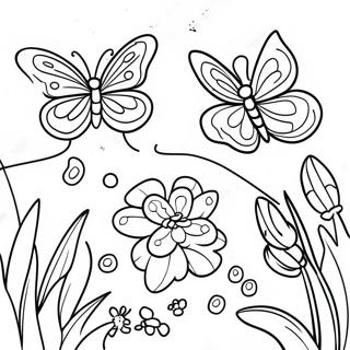 Pagina Para Colorir Do Elegante Jardim De Borboletas 35244-29329