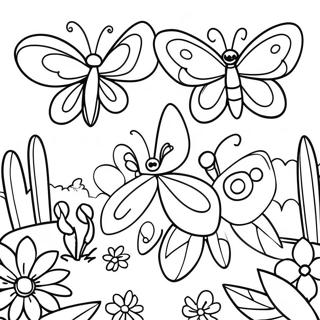 Pagina Para Colorir Do Elegante Jardim De Borboletas 35244-29330