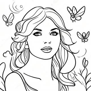 Pagina Para Colorir Da Encantadora Taylor Swift Em Evermore 35274-29354