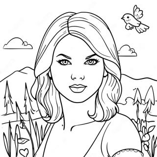 Pagina Para Colorir Da Encantadora Taylor Swift Em Evermore 35274-29356