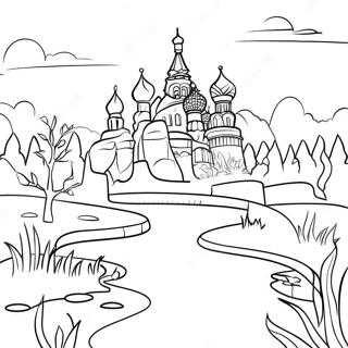 Linda Paisagem Russa Pagina Para Colorir 35344-29409