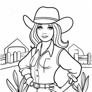 Pagina Para Colorir Da Menina Do Campo Com Chapeu De Cowboy 35383-29439