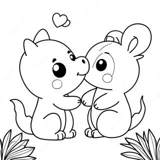 Pagina Para Colorir De Animais Fofos Se Beijando 35454-29499