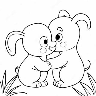 Pagina Para Colorir De Animais Fofos Se Beijando 35454-29500